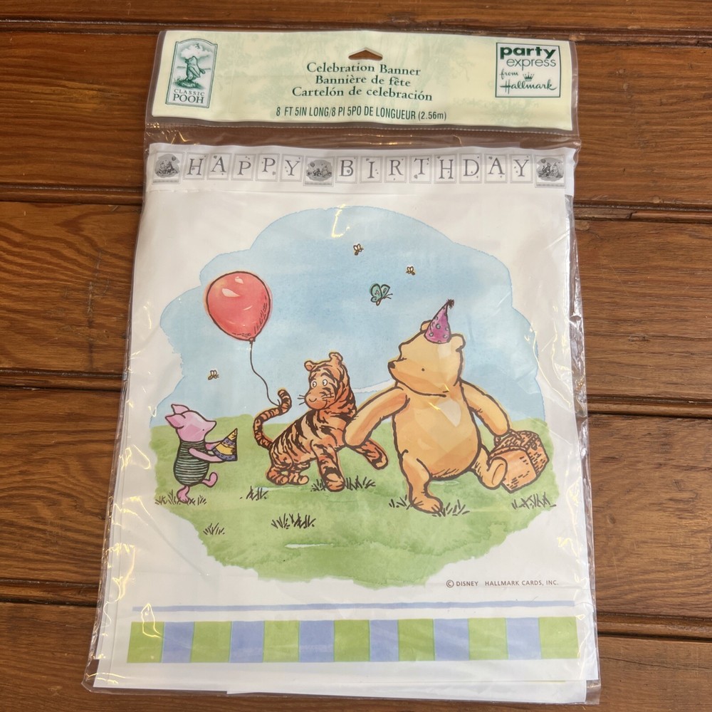New Sealed Classic Winnie The Pooh Celebration Banner Happy Birthday