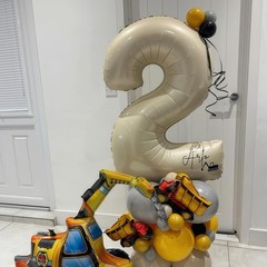 Cream Number 2 Balloons,40 Inch 2 Balloons Giant Helium Foil Mylar Beige 2