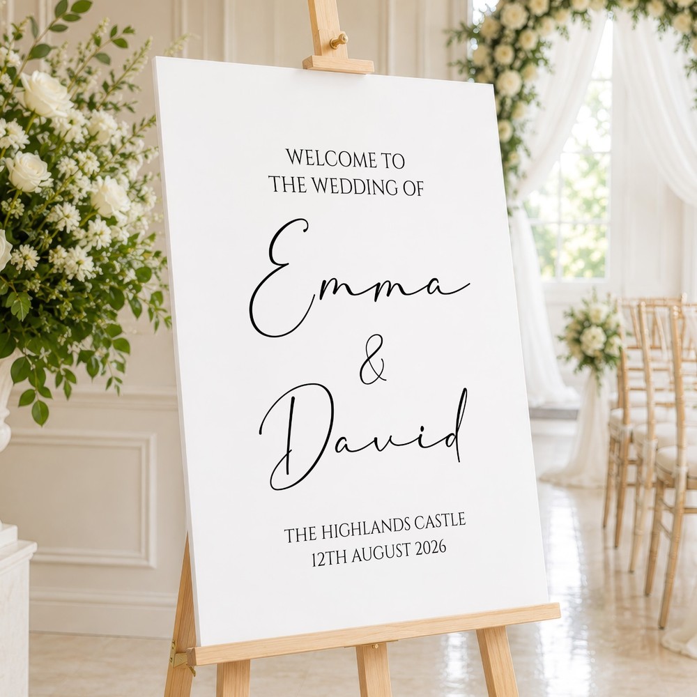 Personalised Wedding Welcome Sign | Custom Wedding Board, Wedding Signage