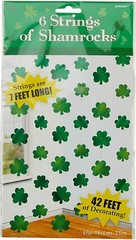 Lustrous Green Shamrock Foil String 7ft – Pack of 6 St Patrick’s Day Decor