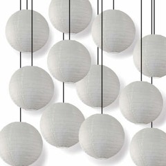 BULK PACK (12) 16″ Beige Shimmering Nylon Lantern, Even Ribbing, Durable, Hangin