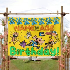 Personalize Dogman Birthday Party Banner Gift, Dog Man Party Supplies