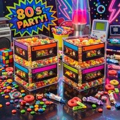 Cassette Tape Bucket Centerpiece (Pack of 4) 80s Party Supplies, 90’s Theme P…