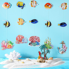 9 Pcs under the Sea Party Tropical Fish Decorations Banners Ocean Themed Supplie