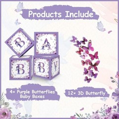 Sage Purple Baby Shower Boxes 4pcs Sage Green Gender Reveal Party Supplies Sage