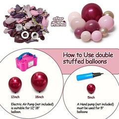 Burgundy Pink Balloon Garland Double Pastel Light Pink Gold Mauve Balloons Ma…