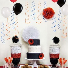 20 PCS Foil Swirl Hanging Decoration for Birthday Graduation Wedding Party Decor