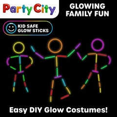 100 Glow Sticks Bulk Party Pack 8”– Neon Glow in the Dark Party Supplies, Glo…