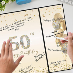 Black Gold 50th Birthday Party Decorations, Happy 50th Birthday Alternative Sign