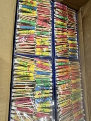 BOX Assorted Umbrella Parasol 4″ Cocktail Food Picks Tropical Luau 3456 CT