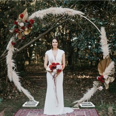 Metal Round Balloon Arch Backdrop Stand for Party Wedding Baby Shower Heavy Duty