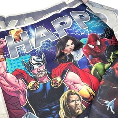 Marvel Avengers Themed 6th Birthday Party Supplies Set Banner Cake Toppers