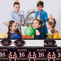 41Pcs 16th Birthday Party Decorations for Girls 7 Inches, Black Gold