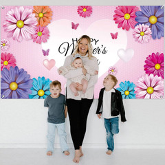 Happy Mothers Day Backdrop Banner 78 X 43 Inch Large Size Mothers Day Banner Bac