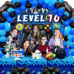 90PCS 10th Birthday Video Game Party Decorations for Boys – Blue 10th Video G…