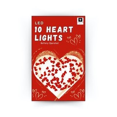 Red Heart Party Decorations Valentine Hanging Heart Strings Wire LED 30cm UK