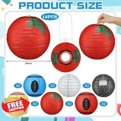 Retisee 12 Pcs 10 Inch Paper Lanterns Back to School