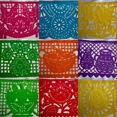 2 Pack 10 Pieces Papel Picado Plastic Papel Picado 16’ Mexican Papel Picado
