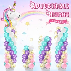 2 Set Party Balloon Column Stand Kit with 2 Balloons 100 Latex Balloons, Adju…