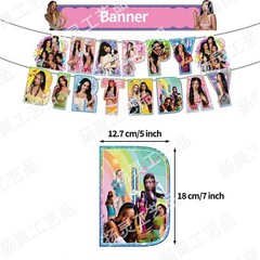 Katseye Backbrop Birthday Party Decor Supplies Balloons Banner Cake Toppers