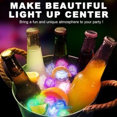 12-120Pcs LED Light Up Ice Cubes Color Changing for Wine Drinks Glow in the Dark