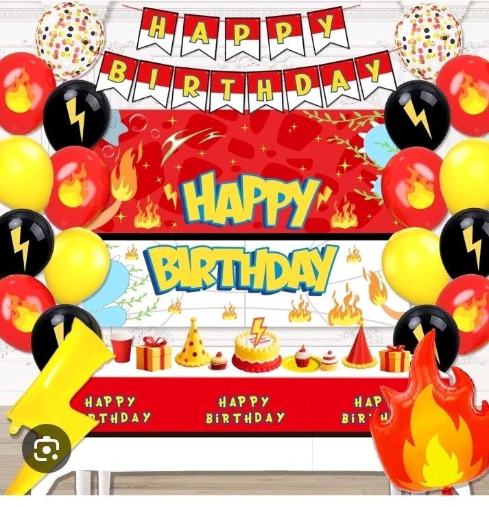 Red, White, Yellow And Black birthday party supplies