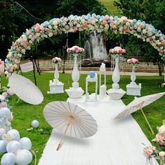 6 Pieces 33 Inches Large White Parasol Decorative Chinese Japanese Parasol Ra…