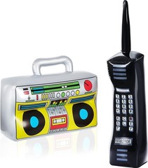 Retro Inflatable Boombox and Mobile Phone Props – Perfect for 80s & 90s Parties