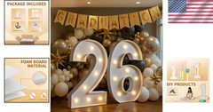Stylish 26th Birthday Marquee Number Decor, LED Lights