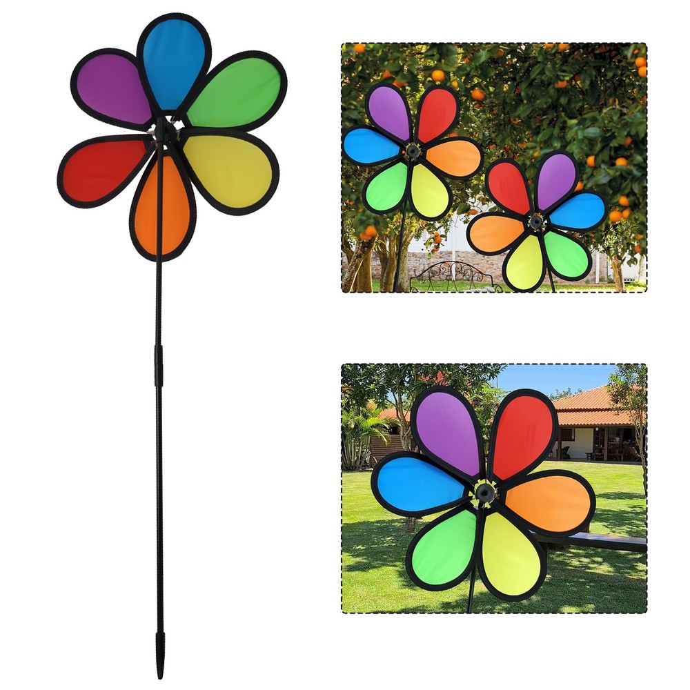 Flower Windmill Spinner Wind Home Garden Decorative Yard Patio Outdoor Ornaments