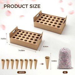 Wedding Confetti Cone Stand with Dried Rose Flowers(6 Litres), Includes 2 Bio…