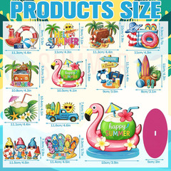 12 Pcs Summer Table Decor Wooden Summer Beach Table Centerpieces Beach Pool Ball