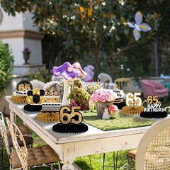 Happy 65th Birthday Table Honeycomb Centerpieces Party Decorations Gift Sign