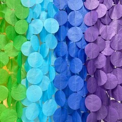 205Ft Rainbow Party Decorations Big Polka Dots Tissue Paper Backdrop Streamer…