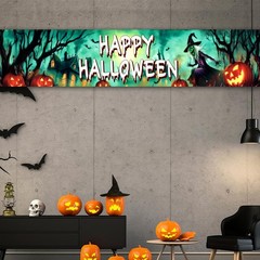 Happy Halloween Banner Large 120 x20 Inch Green Yard 120 x 20 inches,