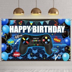Vibrant Gaming Birthday Backdrop for Perfect Photo Ops – 70.8 x 43.3 Inches
