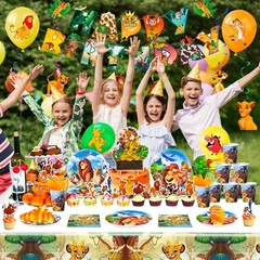 Disney Lion King Party Decorations Simba Birthday Set Tableware Plates Balloons
