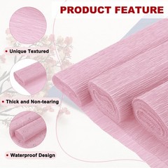 Crepe Paper Roll 8.2ft Long 98 Inch Wide for Decoration, Light Pink