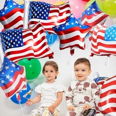 Red White Blue Star Foil Balloons American Flag 4th of July Party Decor Set