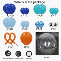 Ocean Themed Party Decorations 165pcs Balloon Arch Kit, Marine Animals, Under Se