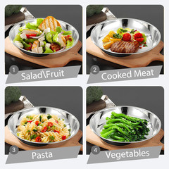 WUWEOT 10 Pack Stainless Steel Dinner Plates, 10″ Round Kitchen Metal Silver
