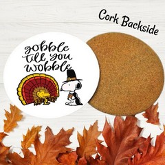 Snoopy Thanksgiving Table Decor Coasters-Fall Thankful Coasters Set of 4