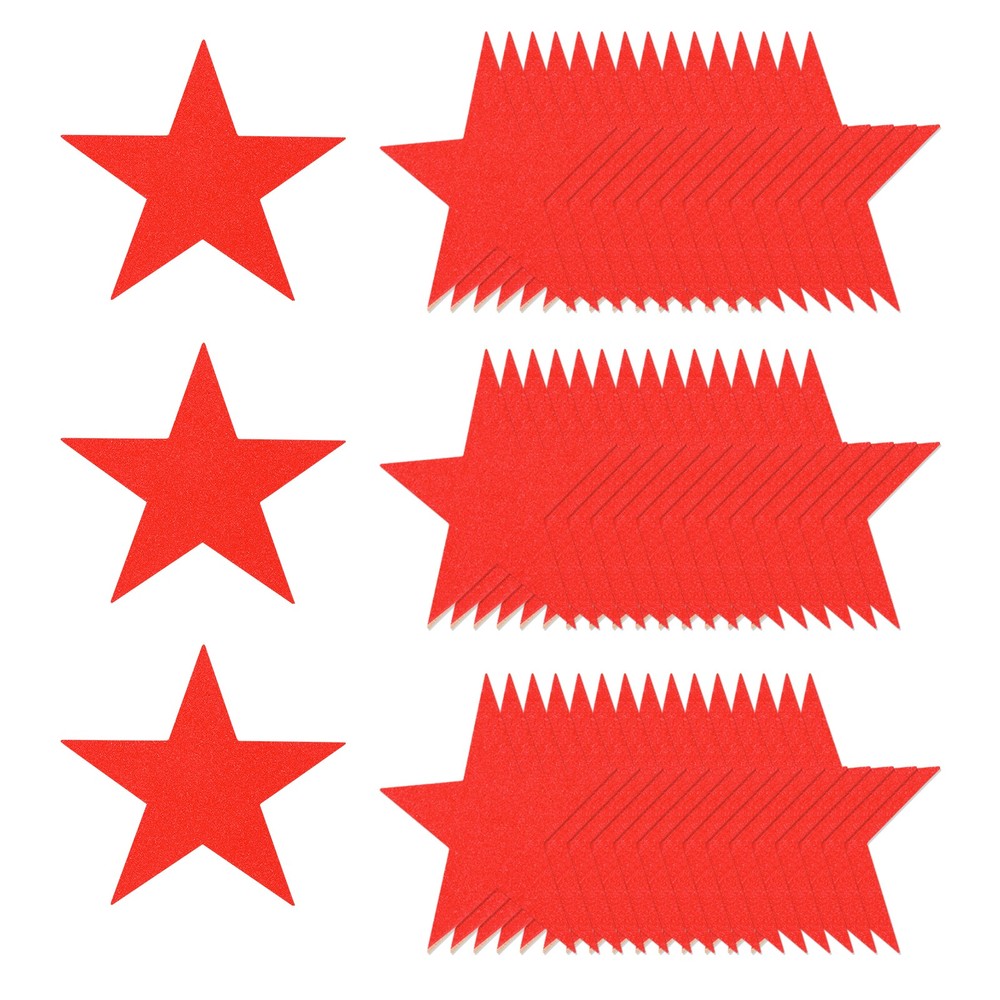 50 Pcs Glitter Star Cutouts 6 Inch Star Shape Glitter Paper Red