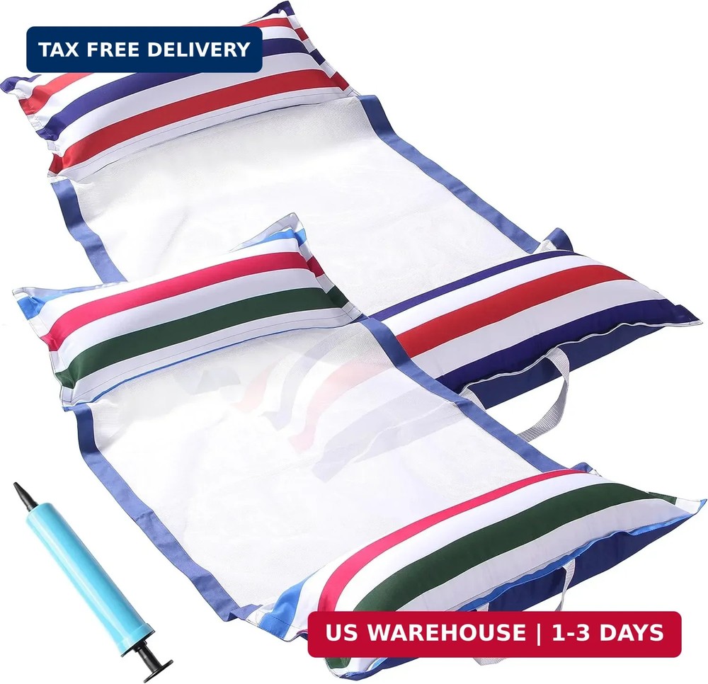 FindUWill Fabric Pool Hammock Floats, XL, 2Pack Inflatable Water Hammocks Floati