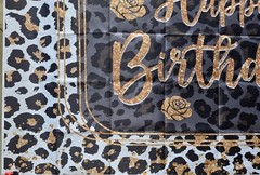 Leopard Print Happy Birthday Banner Backdrop ~71″ x 47″ New Black & Gold Party.