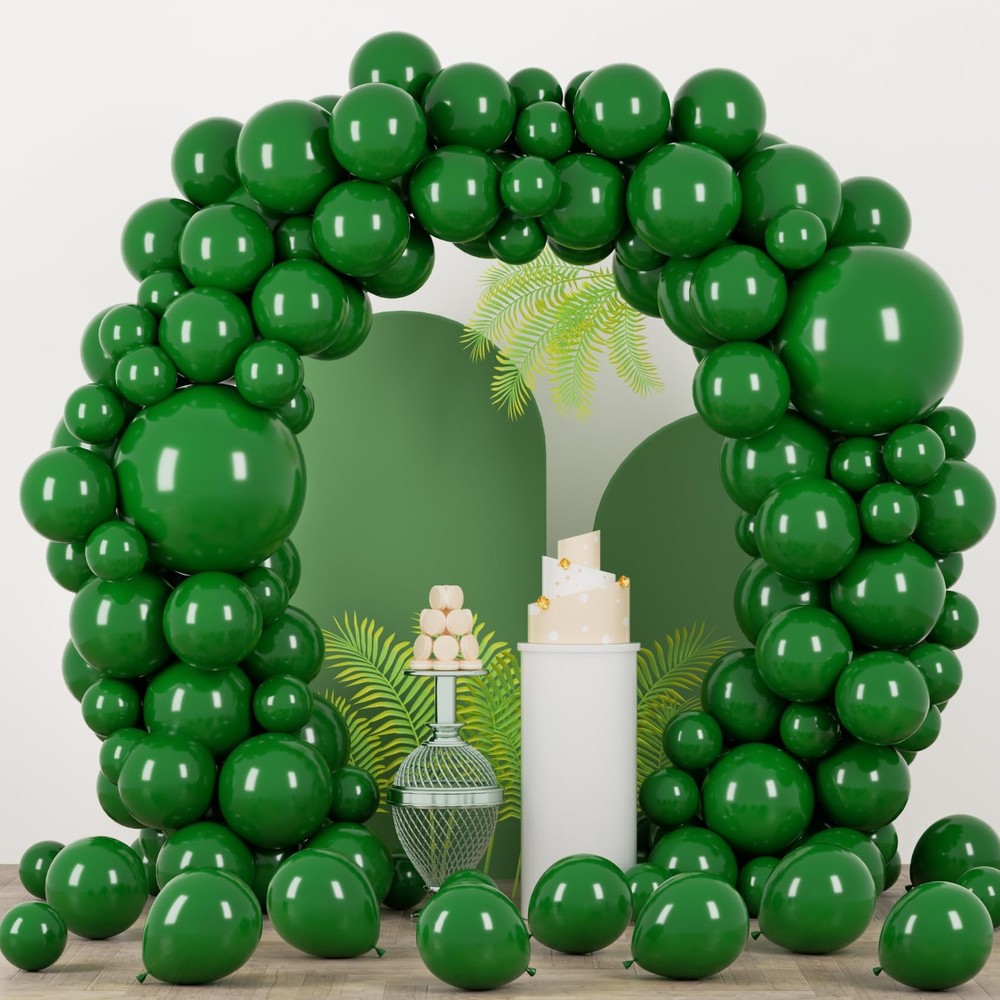 90-Pack Dark Green Balloons – 18/12/10/5 Inch Garland Kit for All Occasions