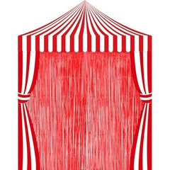 5 Pcs Carnival Circus Party Decorations Set White Circus Tent with Tinsel Red