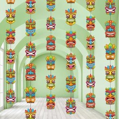 8 Pieces Party Decorations Tiki Hanging Banner Aloha Luau Garlands Hawaiian