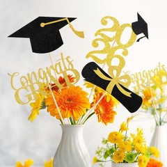 Graduation Decorations 2026, 16 PCS Black Gold Graduation Centerpieces for Ta…