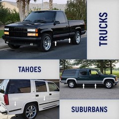 Black Side Body Trim Molding Compatible with 1988-1998 Chevy GMC Tahoe Suburban